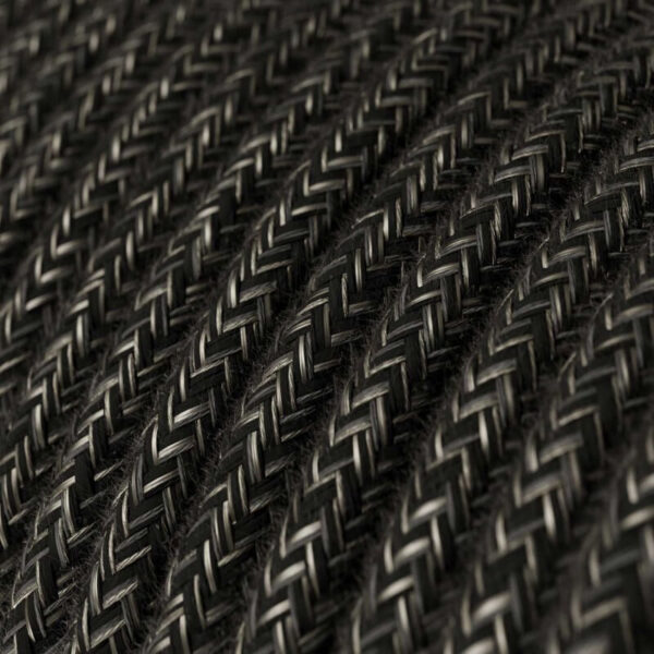 Textile cable, round, RM04, anthracite grey