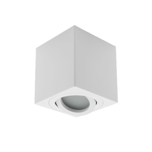 Bogen GU10 surface mounted rectangle, matte glass, white