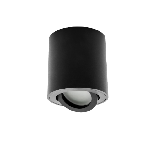 Bogen GU10 surface mounted cylinder, matte glass, black