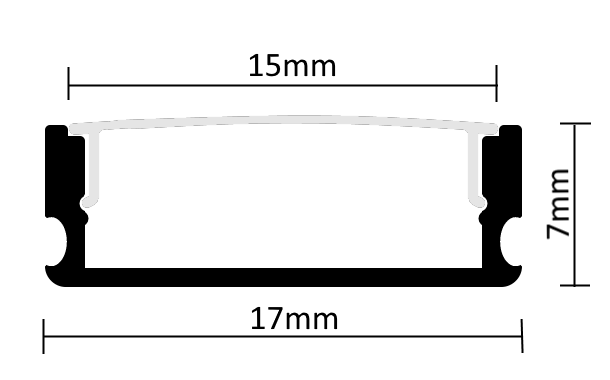P17x18E Profilé aluminium encastré section 17x18mm