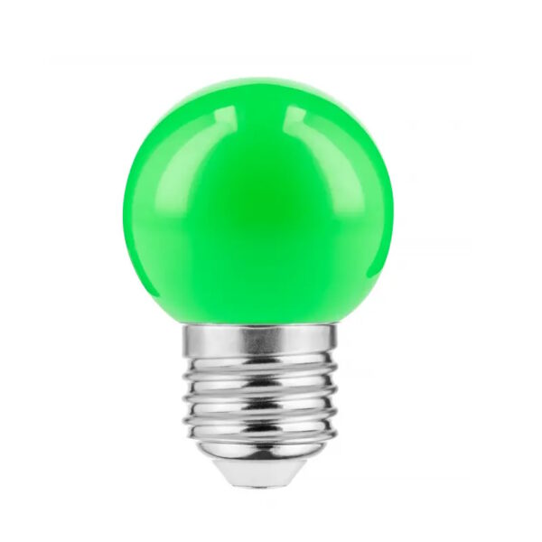 LED bulb E27, 1W, 50lm, 270°, IP65, green