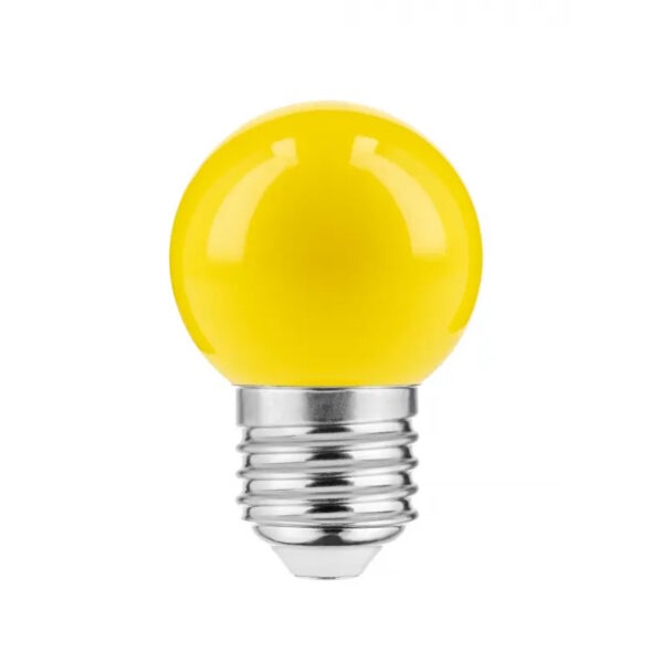 LED bulb E27, 1W, 50lm, 270°, IP65, yellow