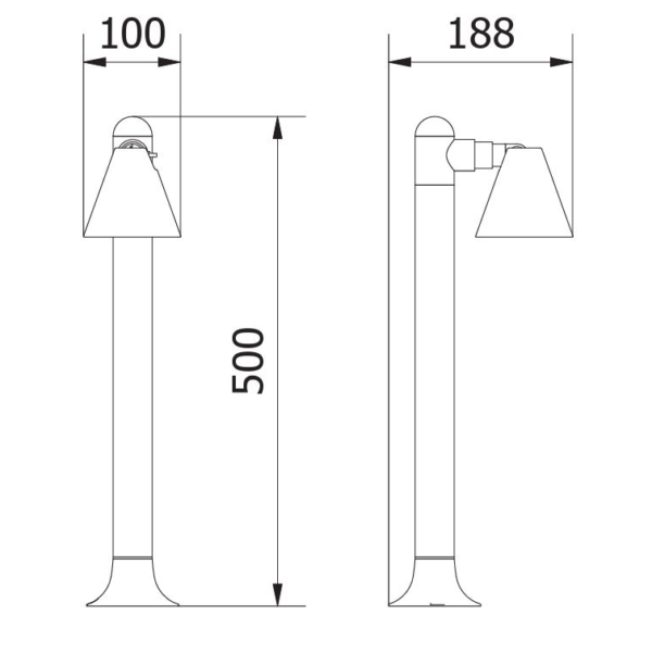 Garden light LUSTINO-P 50 GU10, 80cm, IP44, graphite grey - Image 5