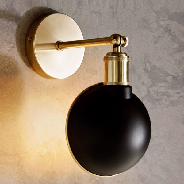 Wall light GRIMMA E27, gold/black