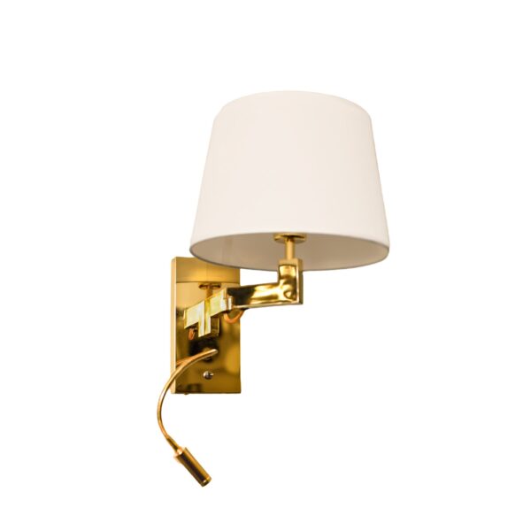 Wall light with spot E27, gold