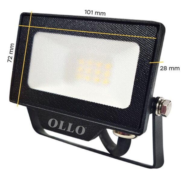 LED Floodlight OLLO 20W, 4000K, 2000lm, 110°, IP65, 122x94x28mm, black - Image 5