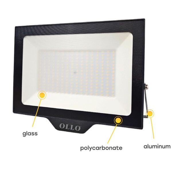 LED Floodlight OLLO 20W, 4000K, 2000lm, 110°, IP65, 122x94x28mm, black - Image 6