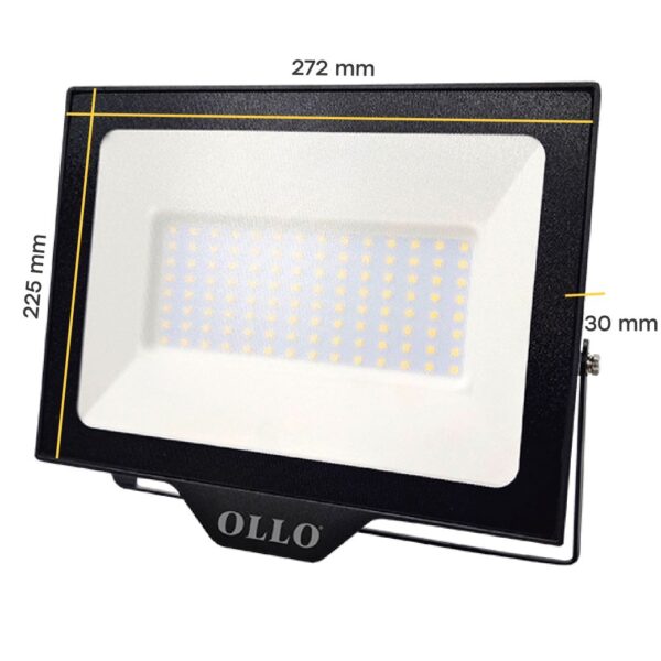 LED Floodlight OLLO 100W, 4000K, 10000lm, 110°, IP65, 272x225x30mm, black - Image 6