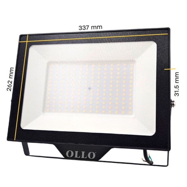LED Floodlight OLLO 150W, 4000K, 15000lm, 110°, IP65, 337x262x31,5mm, black - Image 6