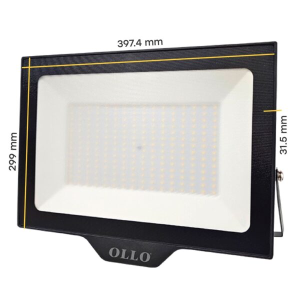 LED Floodlight OLLO 200W, 4000K, 20000lm, 110°, IP65, 397,4x299x31,5mm, black - Image 6