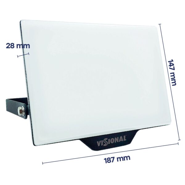 LED Floodlight VISIONAL PREMIUM 50W, 4000K, 5500lm, 120°, IP65, 187x147x28mm, black - Image 4
