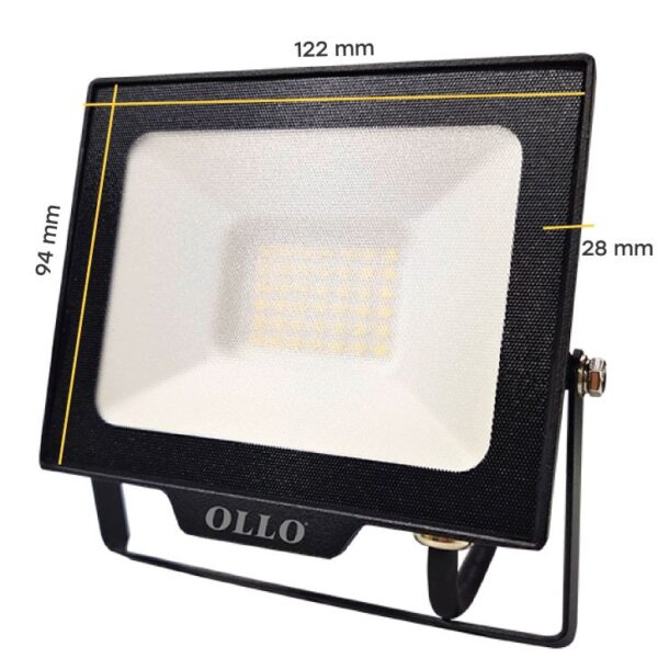 LED Floodlight OLLO 20W, RGB, 1900lm, 110°, IP65, 122x94x28mm, with remote control, black - Image 8