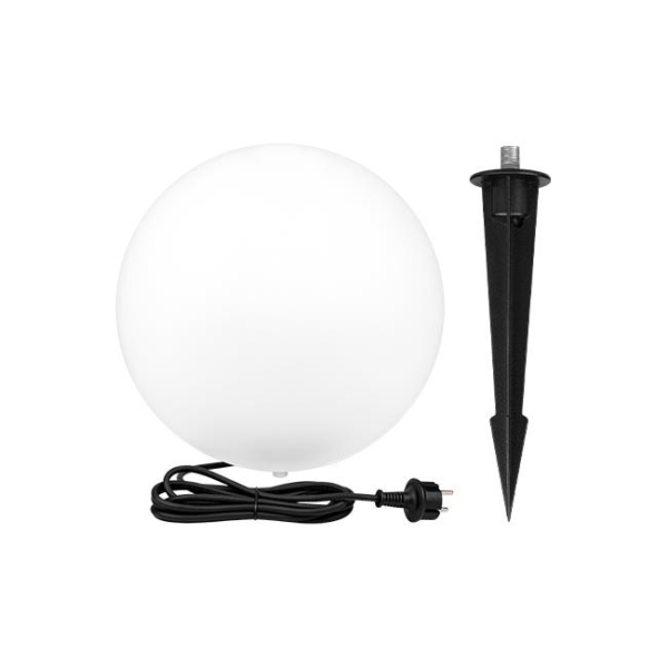 Garden light BALL E27 into ground, Ø35cm, IP65, 3m cable, stone