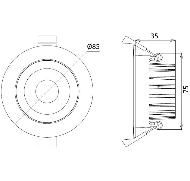 LED recessed light DAHLEN 9W, 3000K, DALI DIM, Ø85x40mm, white - Image 3