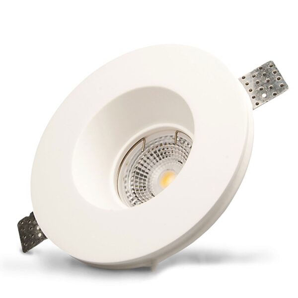 Recessed spotlight plaster GU10, Ø130x65mm, white