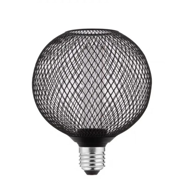 LED design bulb GRID roundE27, 3,5W, 120lm, 1800K,  320°, black