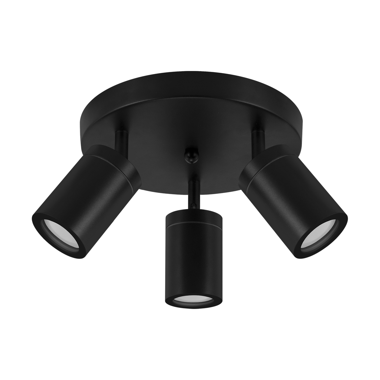 Ceiling light directable TENOR round 3xGU10, IP44, black