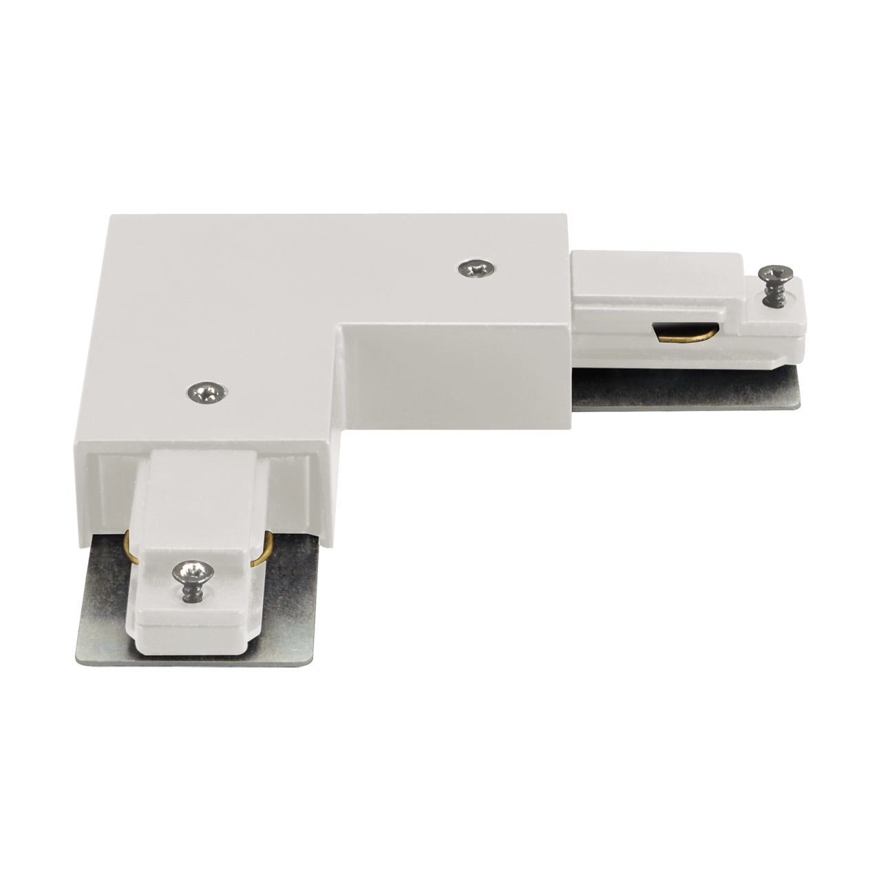 1 phase track connector L with power, white