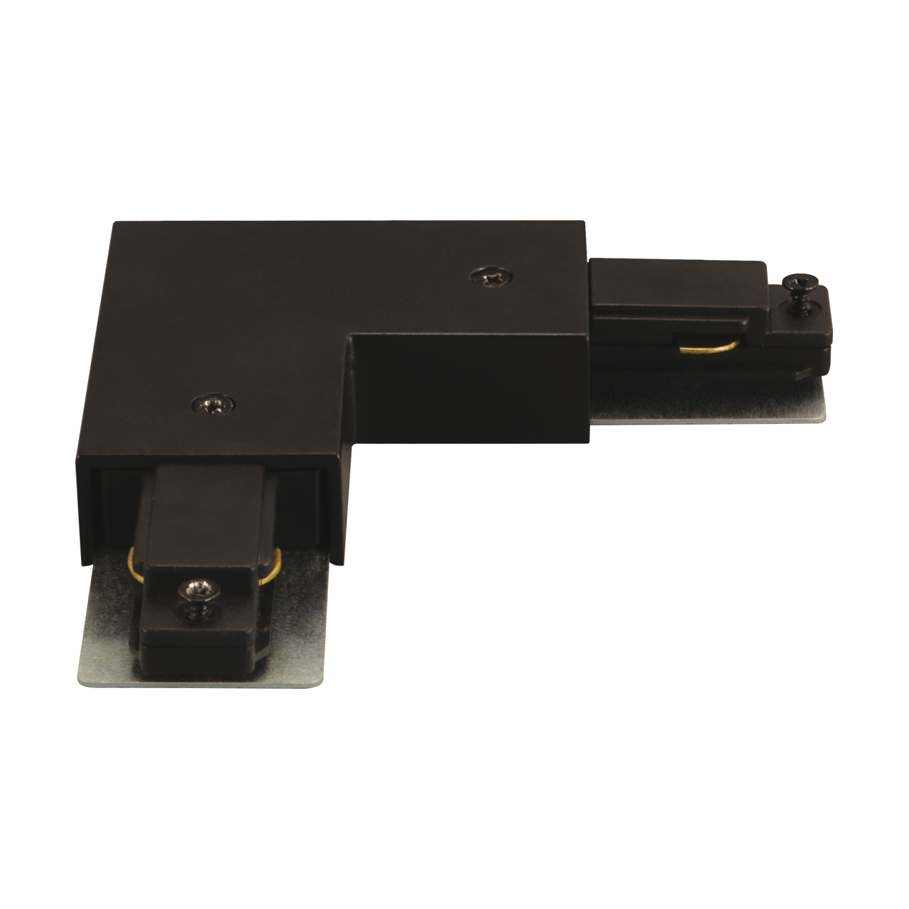 1 phase track connector L with power, black