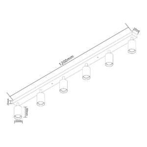 Ceiling light BARDO, GU10x2, 2 pcs spot, black