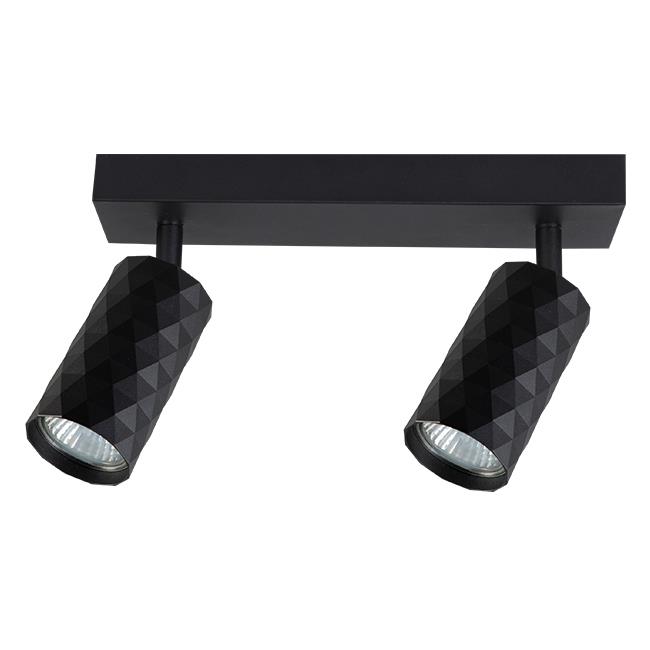 Ceiling and wall light movable GLAMOUR, GU10x2, 2 pcs spot, black
