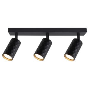 Ceiling and wall light movable GLAMOUR, GU10x3, 3 pcs spot, black