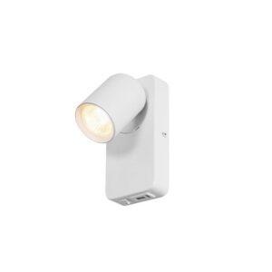 Wall light TIMO, GU10, USB A+C, white
