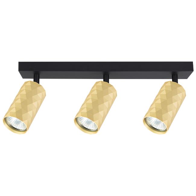 Ceiling light movable GLAMOUR, GU10x3, 3 pcs spot, gold