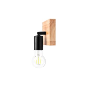 Ceiling and wall light EOS Wood, E27, black
