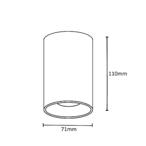 BORNA GU10 surface mounted cylinder, without glass, white