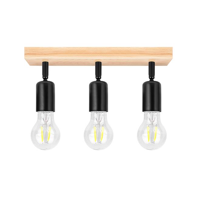 Ceiling light EOS Wood, E27x3, black - Image 3