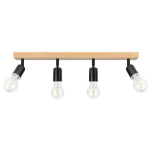 Ceiling light EOS Wood, E27x4, black