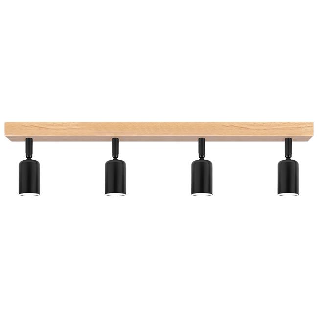 Ceiling light EOS Wood, E27x4, black - Image 7