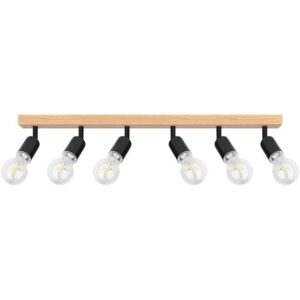 Ceiling light EOS Wood, E27x6, black