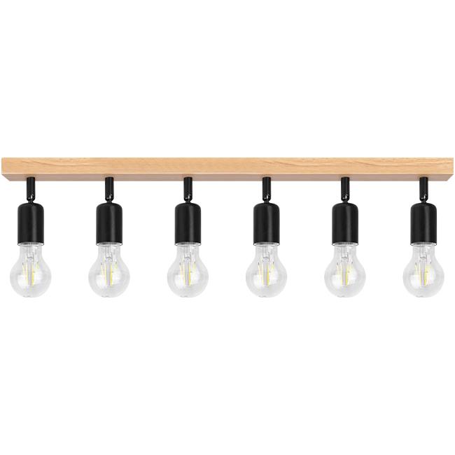 Ceiling light EOS Wood, E27x6, black - Image 5