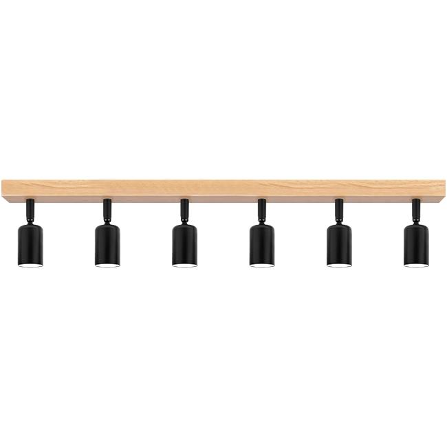 Ceiling light EOS Wood, E27x6, black - Image 6