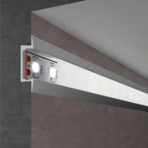 Aluminium profile 3m, recessed 30,3×9,8×21,3mm, silver with cover and end caps