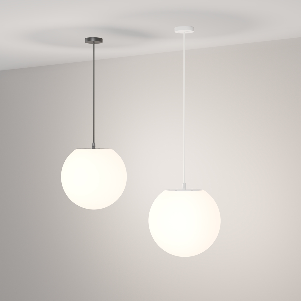 Outdoor pendant light ERDA E27, Ø300x1500mm, IP54, white - Image 3