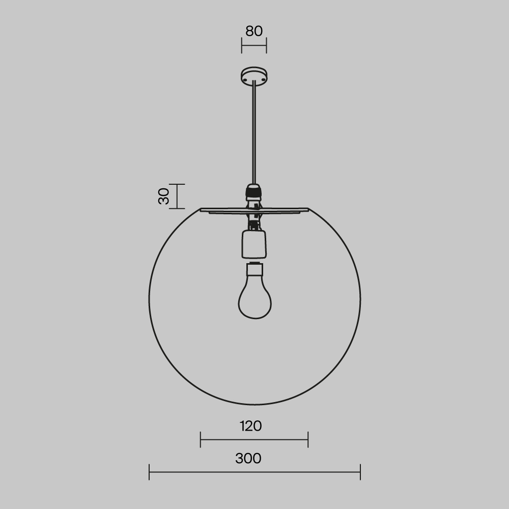 Outdoor pendant light ERDA E27, Ø300x1500mm, IP54, white - Image 7