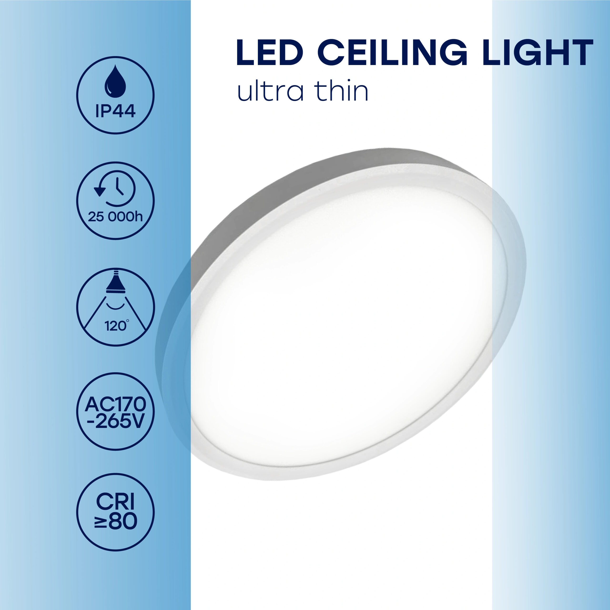 LED plafond light Visional Professional 32W, 3CCT, 3840lm, IP44, Ø 400x25mm, white - Image 8