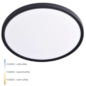 LED plafond light Visional Professional 32W, 3CCT, 3840lm, IP44, Ø 400x25mm, black