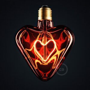 LED-bulb E27 RED HEART, 5W, 2000K, Triac DIM