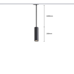 Pendant track light HARTHA GU10, Ø53x200mm, 1F, black