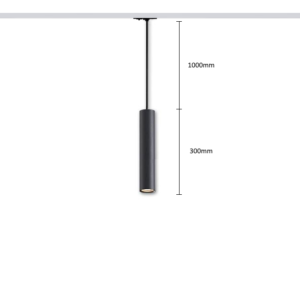 Pendant track light HARTHA GU10, Ø53x300mm, 1F, black