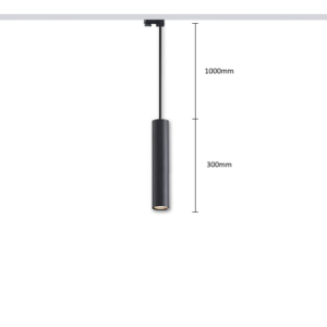 Pendant track light HARTHA GU10, Ø53x300mm, 3F, black