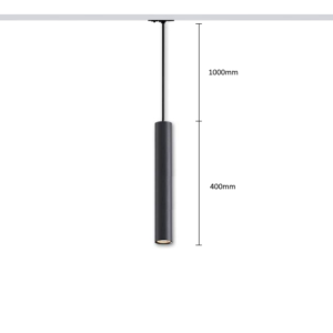 Pendant track light HARTHA GU10, Ø53x400mm, 1F, black