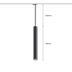 Pendant track light HARTHA GU10, Ø53x500mm, 1F, black