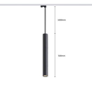 Pendant track light HARTHA GU10, Ø53x500mm, 3F, black