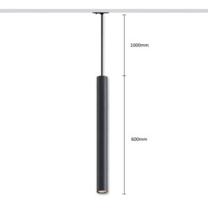 Pendant track light HARTHA GU10, Ø53x600mm, 1F, black