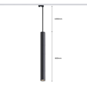Pendant track light HARTHA GU10, Ø53x600mm, 3F, black